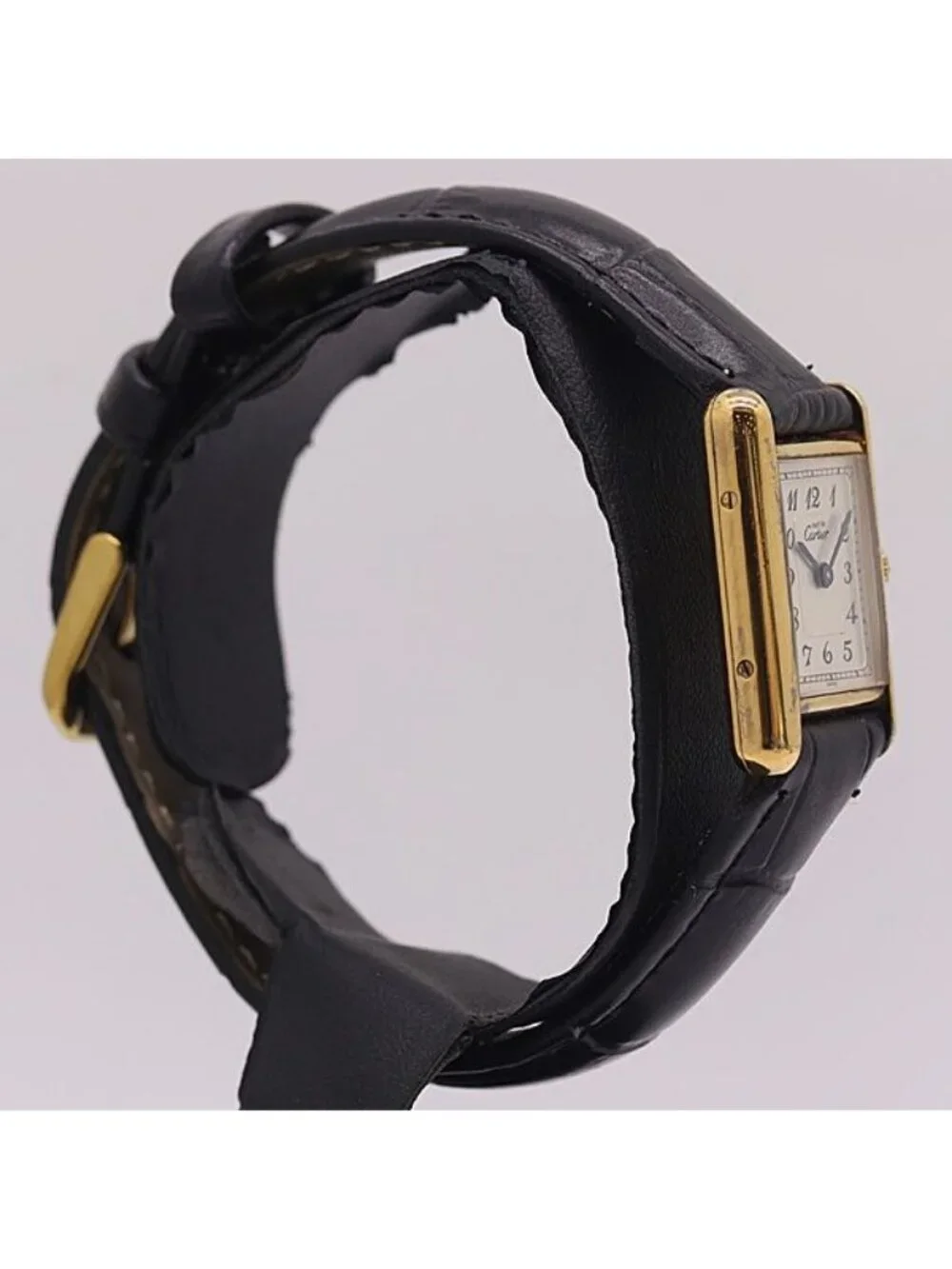 Cartier Must Tank Vermeil 925 Sterling Silver Quartz Dial Watch 8 Ant Tam
